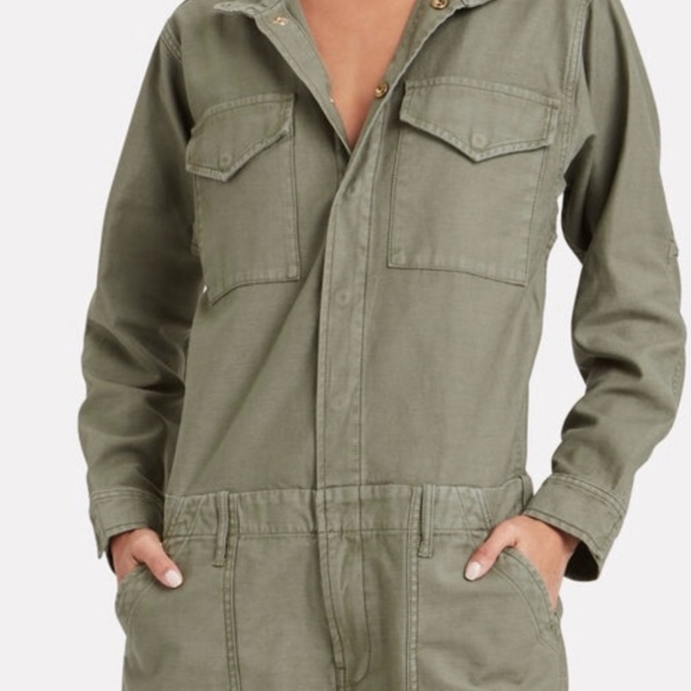 FRAME Olive Green Utility Jumpsuit